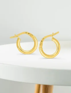 Boucles d'oreilles créoles or jaune 750 ‰ diamètre ext 8 mm SO OR