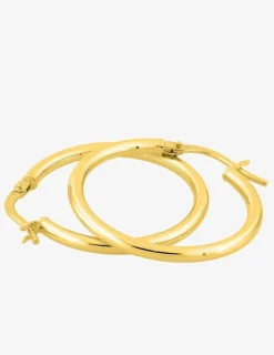 Boucles d'oreilles créoles or jaune 750 ‰ diamètre ext 20 mm fil 2 mm SO OR