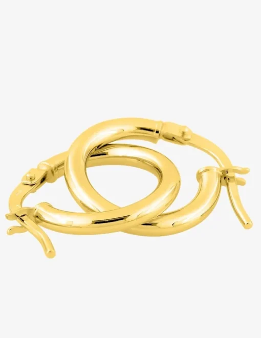 Boucles d'oreilles créoles or jaune 750 ‰ diamètre ext 10 mm fil 2 mm SO OR