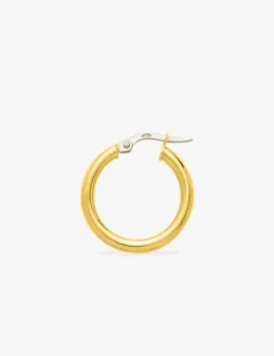 Boucles d'oreilles créoles lisses or jaune 750 ‰ diamètre ext 15 mm SO OR