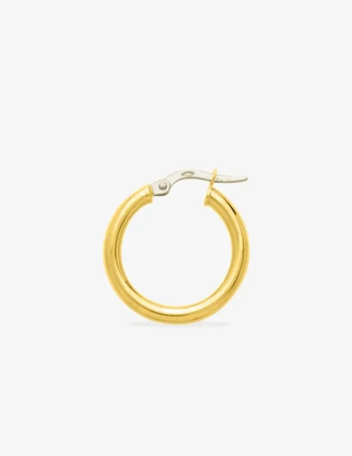 Boucles d'oreilles créoles lisses or jaune 750 ‰ diamètre ext 15 mm SO OR