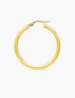 Boucles d'oreilles créoles lisses or jaune 750 ‰ diamètre ext 25 mm SO OR