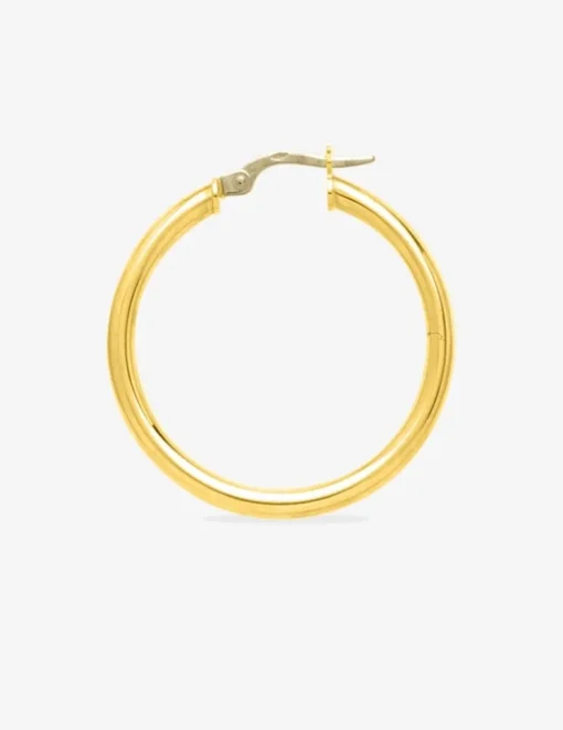 Boucles d'oreilles créoles lisses or jaune 750 ‰ diamètre ext 25 mm SO OR
