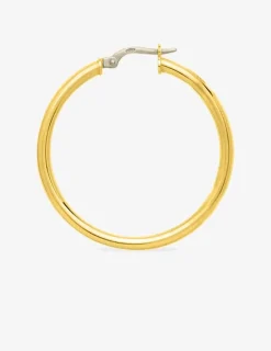 Boucles d'oreilles créoles lisses or jaune 750 ‰ diamètre ext 30 mm SO OR