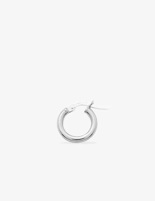 Boucles d'oreilles créoles lisses or blanc 750 ‰ diamètre ext 8 mm SO OR