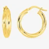 Boucles d'oreilles créoles torsadées or jaune 750 ‰ diamètre ext 15 mm SO OR