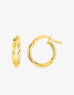 Boucles d'oreilles créoles or jaune 750 ‰ diamètre 10 mm SO OR