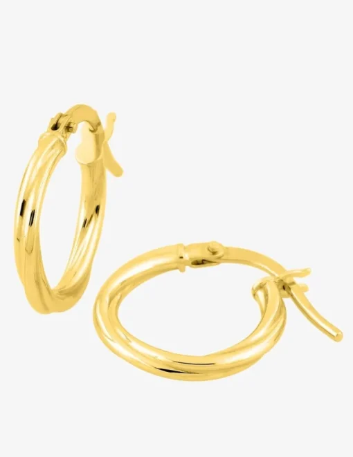 Boucles d'oreilles créoles or jaune 750 ‰ diamètre 10 mm SO OR
