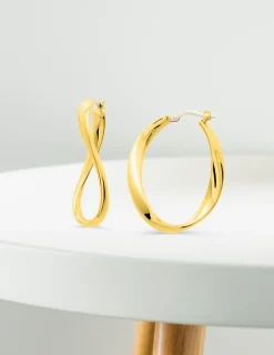 Boucles d'oreilles créoles fantaisie or jaune 750 ‰ diamètre 18 mm SO OR