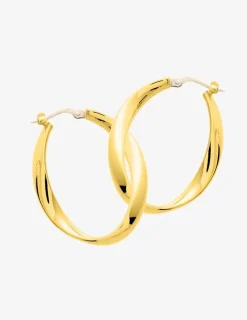 Boucles d'oreilles créoles fantaisie or jaune 750 ‰ diamètre 18 mm SO OR