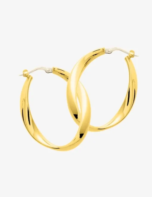 Boucles d'oreilles créoles fantaisie or jaune 750 ‰ diamètre 18 mm SO OR