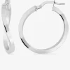 Boucles d'oreilles créoles or blanc 750 ‰ diamètre 18 mm SO OR