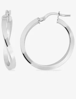 Boucles d'oreilles créoles or blanc 750 ‰ diamètre 18 mm SO OR