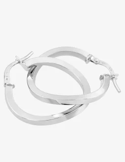 Boucles d'oreilles créoles or blanc 750 ‰ diamètre 18 mm SO OR