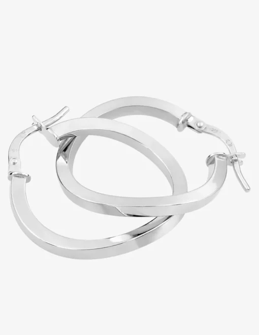 Boucles d'oreilles créoles or blanc 750 ‰ diamètre 18 mm SO OR