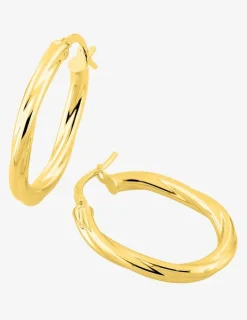 Boucles d'oreilles créoles torsadées or jaune 750 ‰ SO OR