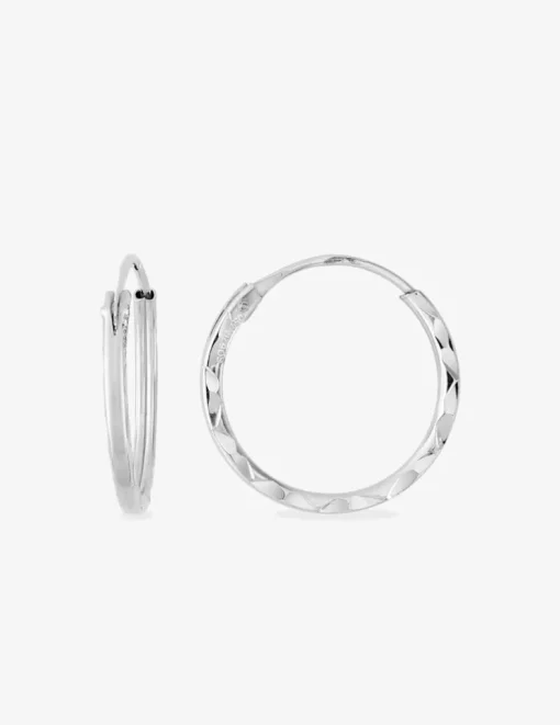 Boucles d'oreilles créoles or blanc 750 ‰ diamètre 10 mm SO OR