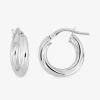 Boucles d'oreilles créoles or blanc torsadées 750 ‰ diamètre 10 mm SO OR