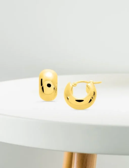 Boucles d'oreilles créoles or jaune 750 ‰ SO OR