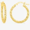 Boucles d'oreilles créoles torsadées or jaune 375 ‰ 15 mm SO OR