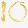 Boucles d'oreilles créoles torsadées fil carré or jaune 375 ‰ 18 mm SO OR