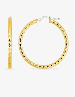 Boucles d'oreilles créoles diamantées en or jaune 750 ‰ SO OR