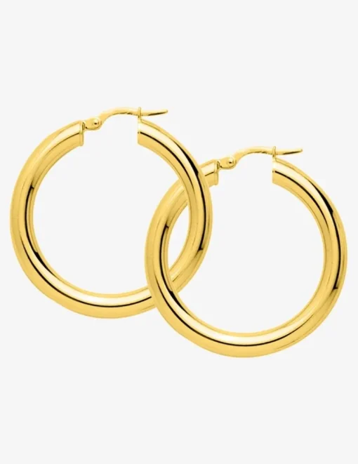 Boucles d'oreilles créoles 20 mm plaqué or tube 4 mm SO OR