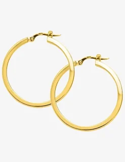 Boucles d'oreilles créoles 25 mm plaqué or fil carré 2 mm SO OR