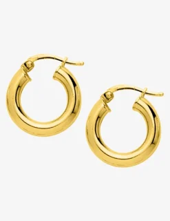 Boucles d'oreilles créoles 10 mm plaqué or tube 4 mm SO OR