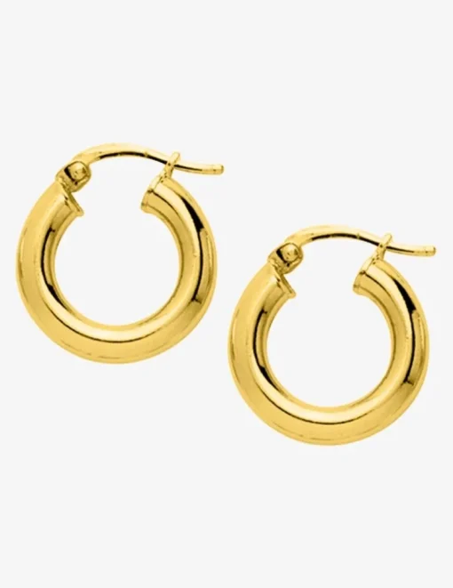 Boucles d'oreilles créoles 10 mm plaqué or tube 4 mm SO OR