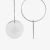 Boucles d'oreilles créoles en acier gris avec breloque SO OR