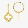 Boucles d'oreilles créoles avec breloques or jaune 375 ‰ SO OR