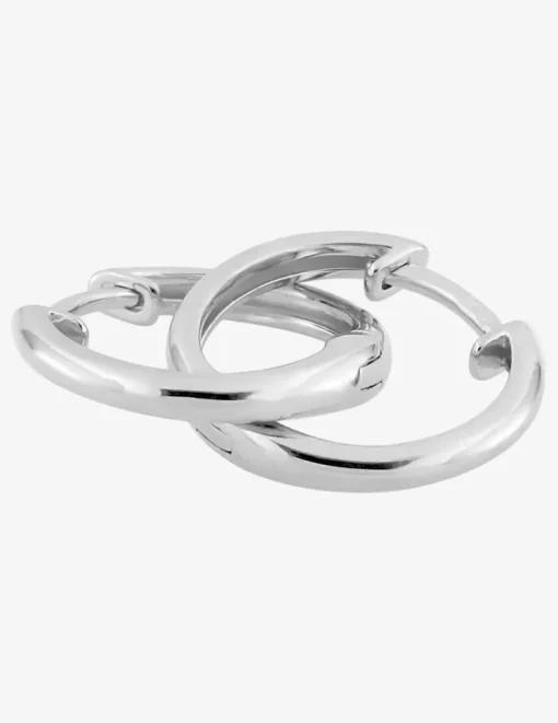 Boucles d'oreilles créoles en argent rhodié 925‰ 13 mm SO OR