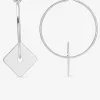 Boucles d'oreilles créoles motif carré argent 925‰ SO OR