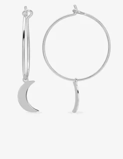 Boucles d'oreilles créoles motif lune 20 mm argent 925‰ SO OR