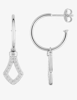 Boucles d'oreilles créoles argent 925 ‰ oxyde blanc SO OR