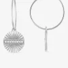 Boucles d'oreilles créoles 15 mm rond argent 925‰ rhodié et ligne oxydes de zirconium SO OR