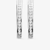 Boucles d'oreilles créoles fermoir charnières argent rhodié 925%o avec oxyde de zirconium 22 mm. SO OR