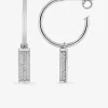Boucles d'oreilles créoles en argent 925 ‰ rhodié, breloque avec oxydes de zirconium SO OR