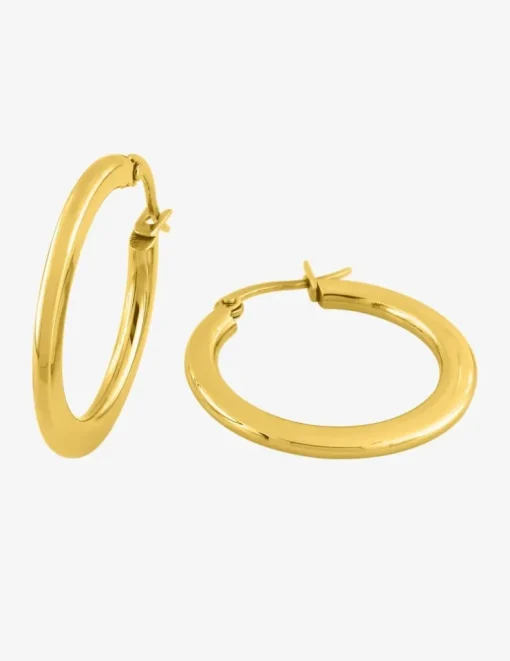 Boucles d'oreilles créoles de 30 mm en acier doré SO OR