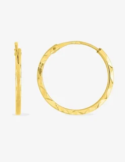 Boucles d'oreilles créoles diamantées en or jaune 375 ‰ SO OR