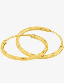 Boucles d'oreilles créoles diamantées en or jaune 375 ‰ SO OR