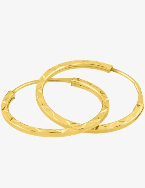Boucles d'oreilles créoles diamantées en or jaune 375 ‰ SO OR