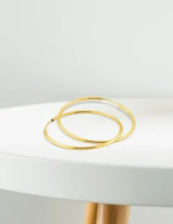 Boucles d'oreilles créoles 40 mm en or jaune 375‰ SO OR