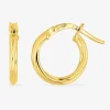 Boucles d'oreilles créoles 10 mm en or jaune 375‰ SO OR