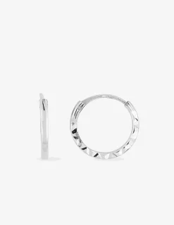 Boucles d'oreilles créoles diamantées en or blanc 375 ‰ SO OR