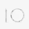 Boucles d'oreilles créoles diamantées en or blanc 375 ‰ SO OR