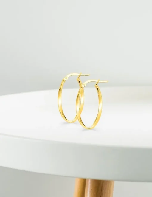Boucles d'oreilles créoles or jaune 375 ‰ SO OR