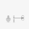 Boucles d'oreilles cœur argent 925‰ rhodié et oxyde de zirconium serti clos SO OR