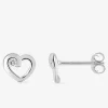 Boucles d'oreilles cœur argent 925‰ rhodié et oxyde de zirconium SO OR